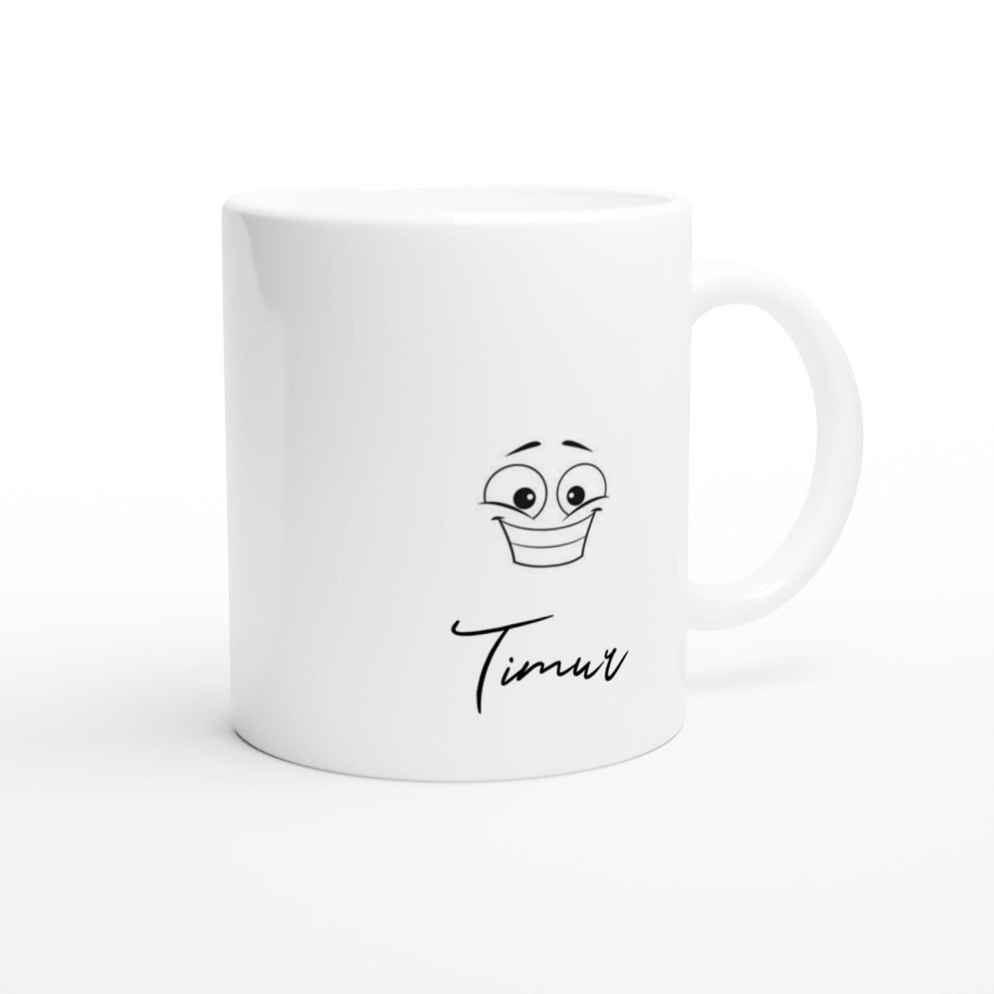 Weiße Keramiktasse mit Logo